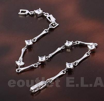 4MM PRINCESS CZ TENNIS BRACELET 18-21cm